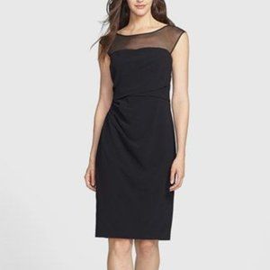 Vera Wang / Side Ruched Sheath Dress / Black Cocktail Dress
